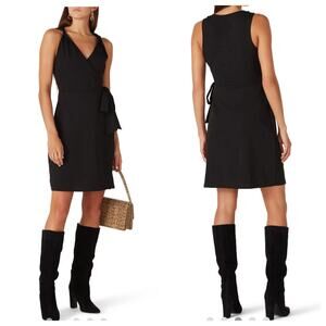 Louna Black Surplice Dress